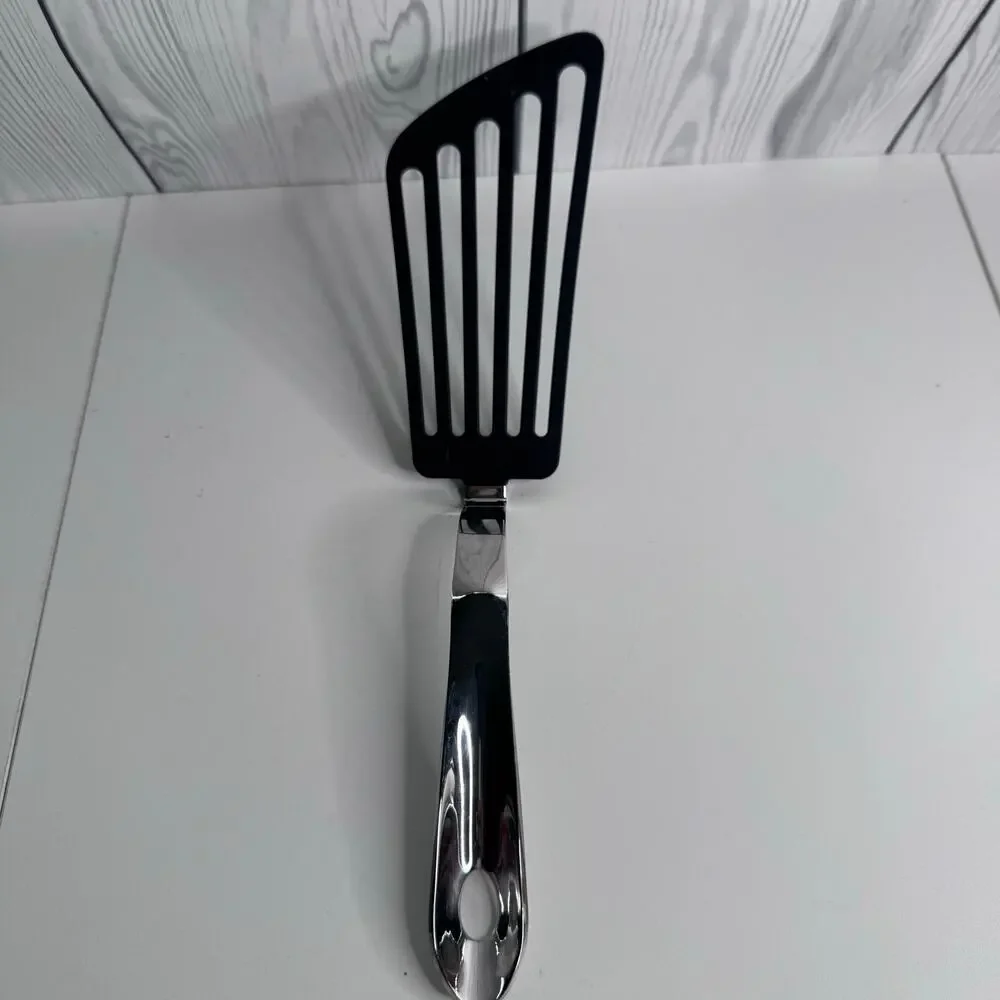 All Clad Flexible Stainless & Black Nylon Spatula Turner - Fish Flipper